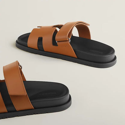 Hermes Chypre Sandal Noir  Black Orange