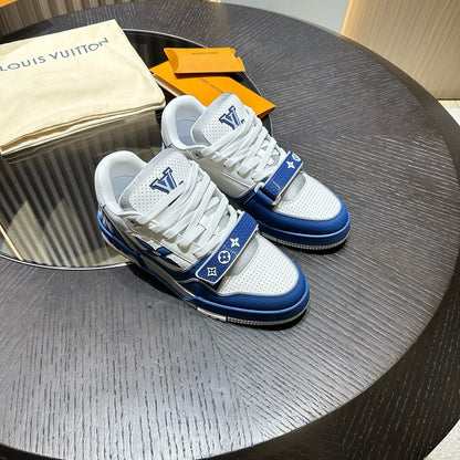 Louis Vuitton LV Trainer Low Velcro Strap Monogram Blue