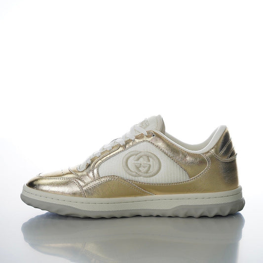 Gucci MAC80 Leather Metallic Gold Low Top