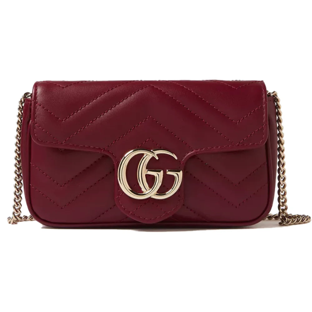 Gucci GG Marmont Matelasse Super Mini Bag Red
