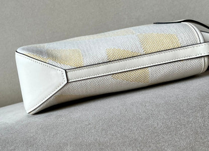 Bolsa Hermès Cabas H Biais 27 White Yellow