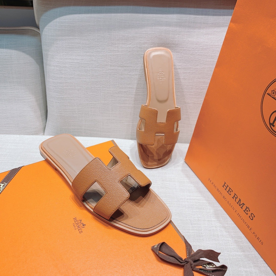 Hermes Oran Sandal Gold Box Calfskin Leathe