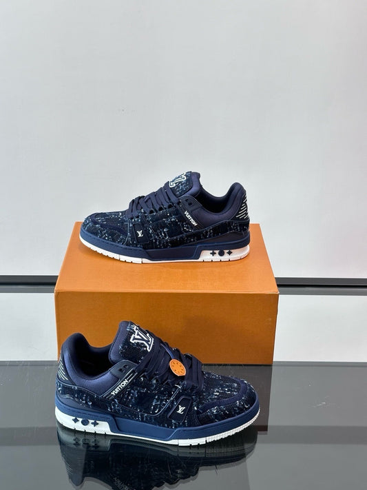 Tênis LV Trainer Blue Suede