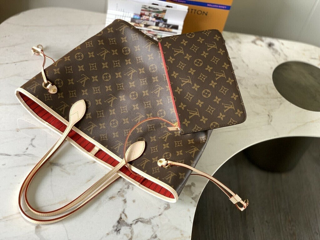 Neverfull Monogram MM Cerise Lining LV M41177 32*29*17cm