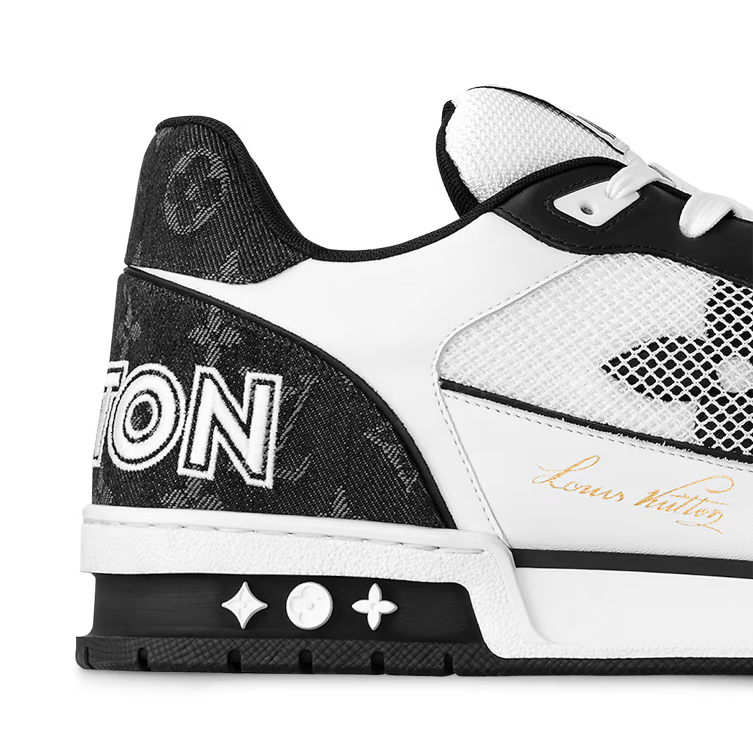 Louis Vuitton LV Trainer Low Velcro Strap Monogram Denim Black White