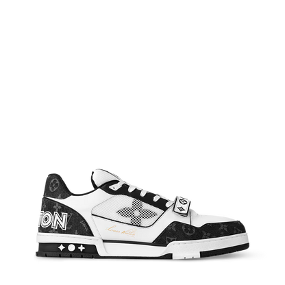 Louis Vuitton LV Trainer Low Velcro Strap Monogram Denim Black White