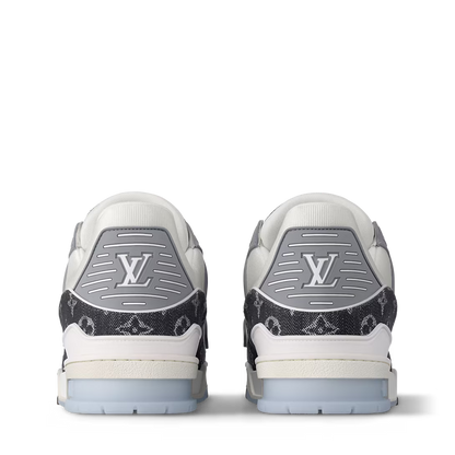 Louis Vuitton LV Trainer Grey Monogram Denim  White