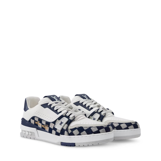 Louis Vuitton LV Trainer Monogram Denim White Blue