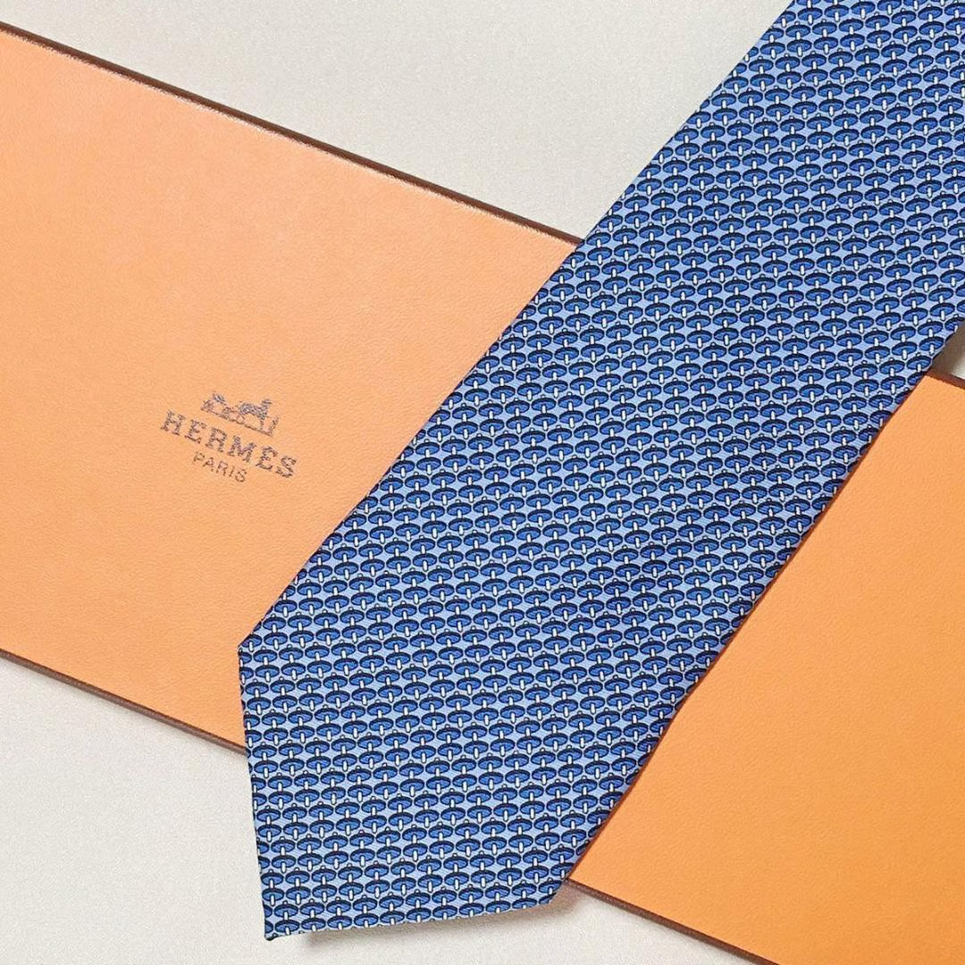 Gravata Hermès Blue Francês