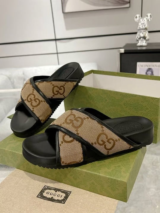 Chinelo Gucci Slipper Sandal Bege Monogram