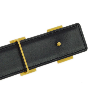 Cinto Hermes Brown Gold Logo